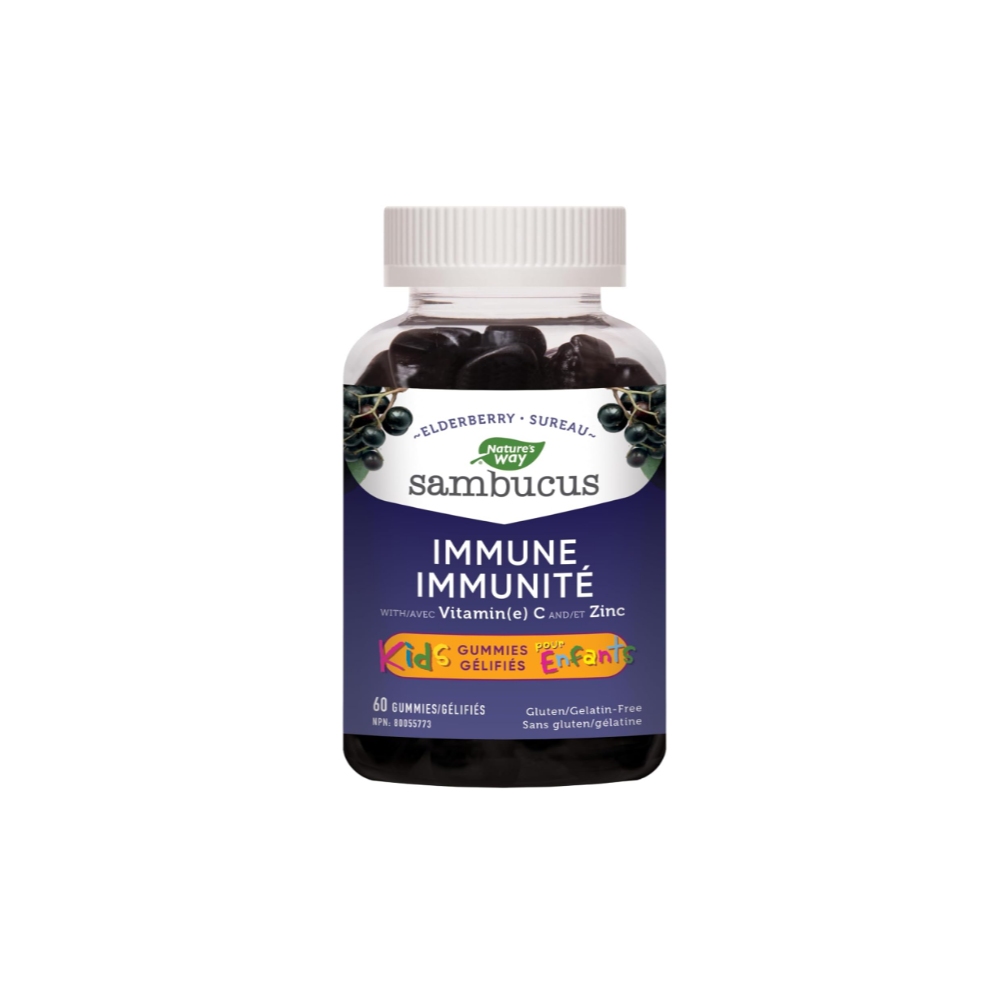 Elderberry Gummies with Vitamin C & Zinc for Kids (4+) - Immune Support from Nature's Way (60 Gummies)